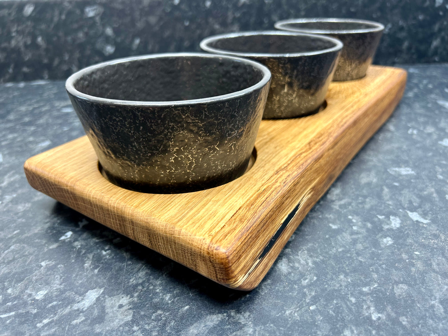 Serving Board with 3 Oxide 12cm Bowls (3Ox12-1346)
