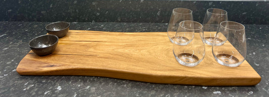 Wine & Cheese Board with 4 wine glasses & 2 dipping bowls (4WCh-1377)