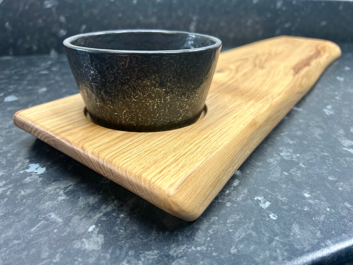 Serving Board with 12cm Oxide bowl (1Ox12-1381)