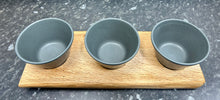 Load image into Gallery viewer, Serving Board with 3 x 11cm Carbon conical bowls (3Con-1019)
