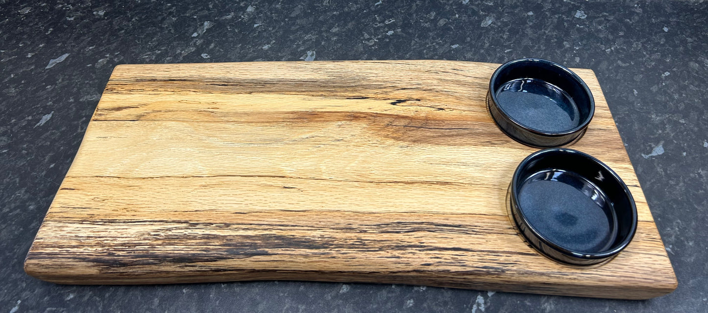 Serving Board with 2 x 10cm “Azul” tapas dishes (2TpA-1374)