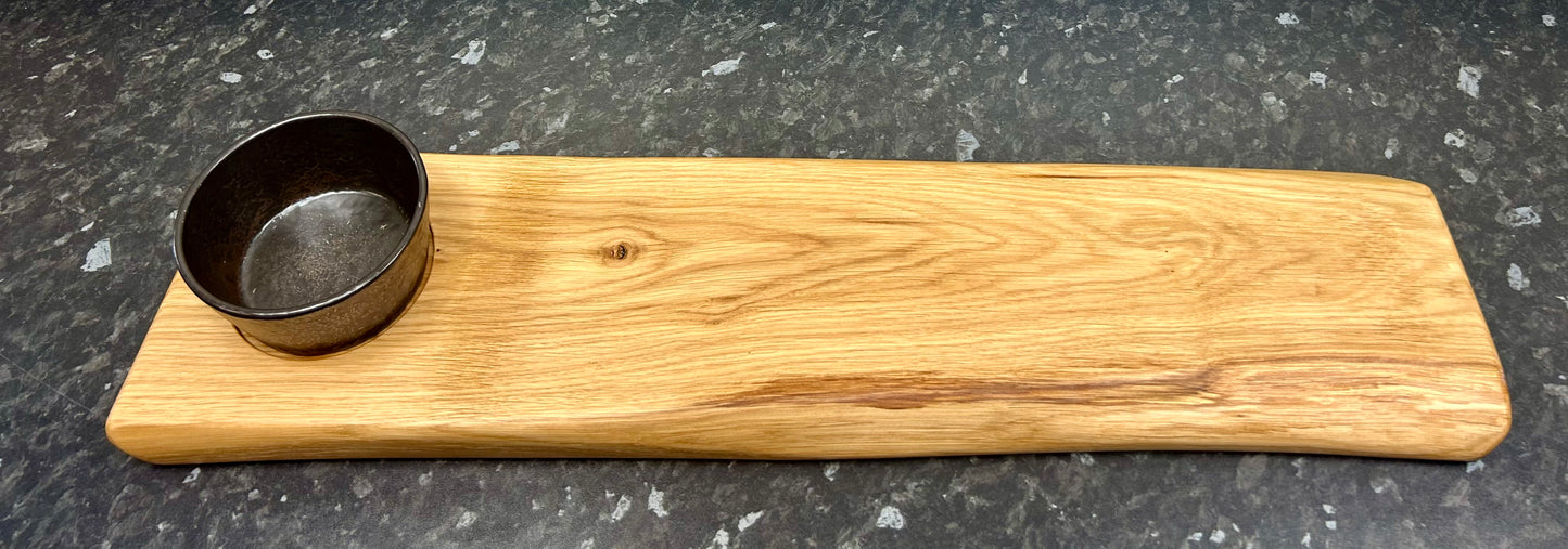 Serving Board with 12cm Oxide bowl (1Ox12-1381)