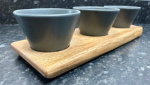 Load image into Gallery viewer, Serving Board with 3 x 11cm Carbon conical bowls (3Con-1019)
