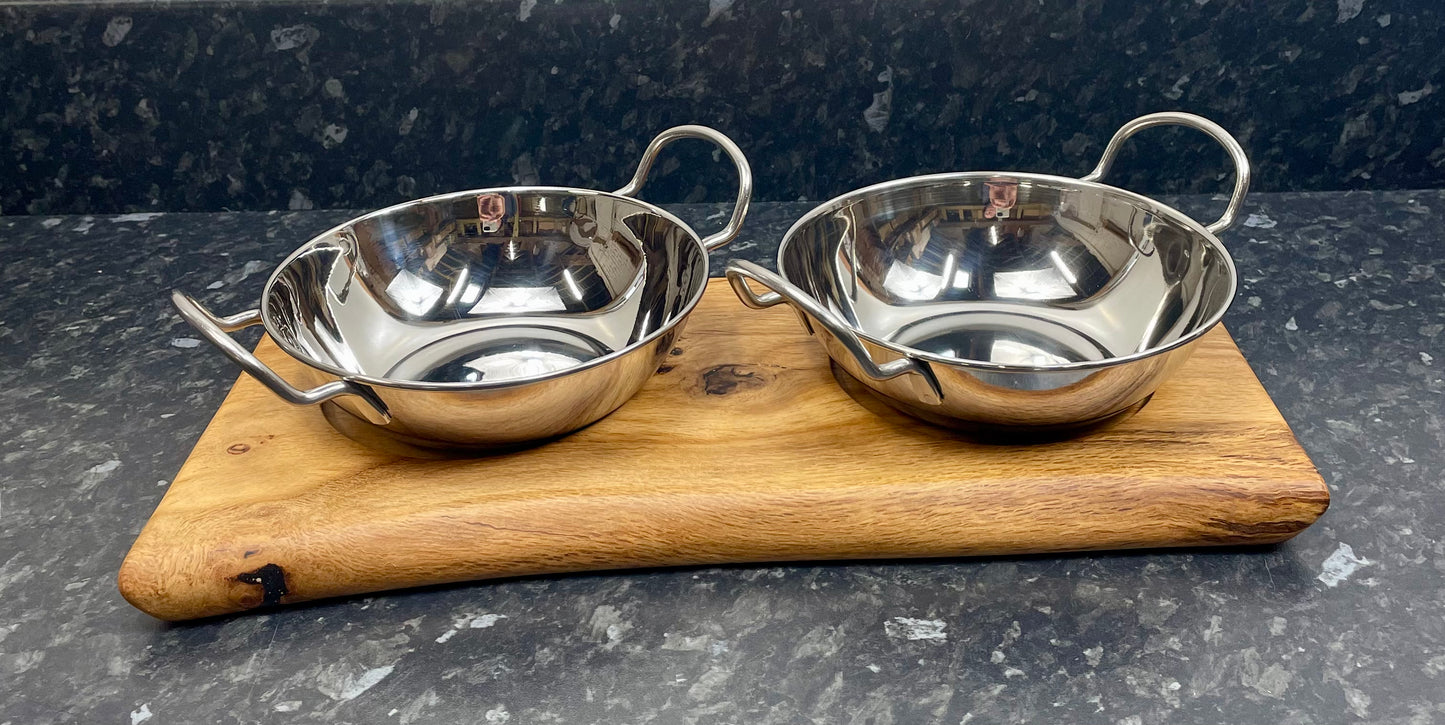 Serving Board with 2 Balti dishes (2fbb-1151)