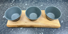 Load image into Gallery viewer, Serving Board with 3 x 11cm Carbon conical bowls (3Con-1018)
