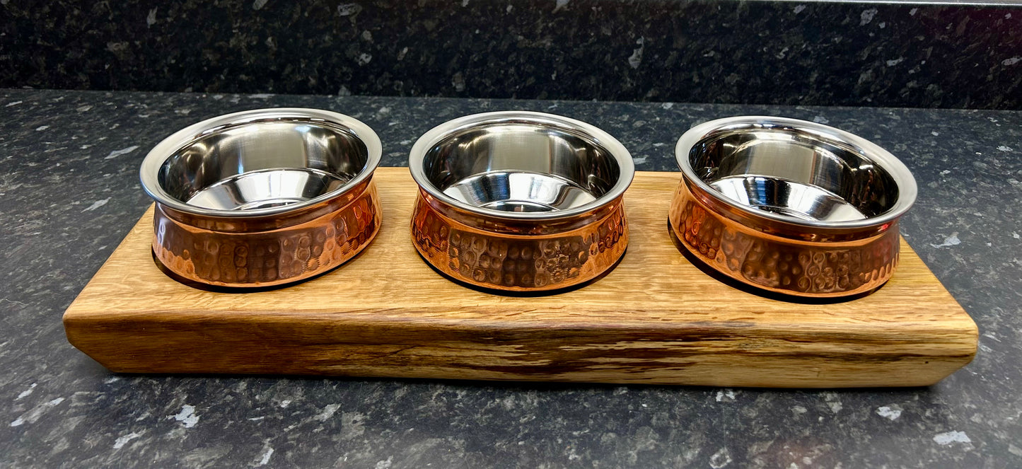 Serving Board with large Copper dishes (3cbL-1363)