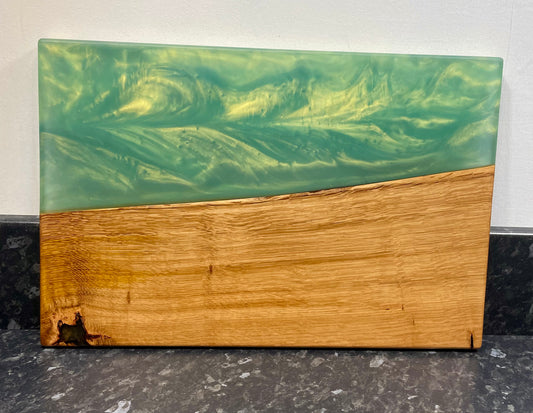 Oak & Green Resin Serving Board (Str-1321)