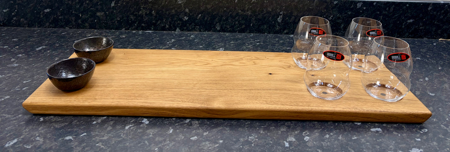 Wine & Cheese Board with 4 wine glasses & 2 dipping bowls (4WCh-758)