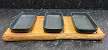Load image into Gallery viewer, Oak Serving Board with 3 Rectangular Dishes (3rct-870)
