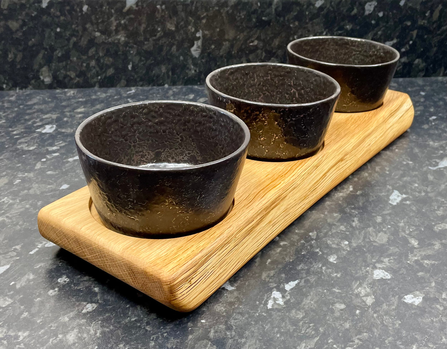 Serving Board with 3 Oxide 12cm Bowls (3Ox12-1194)