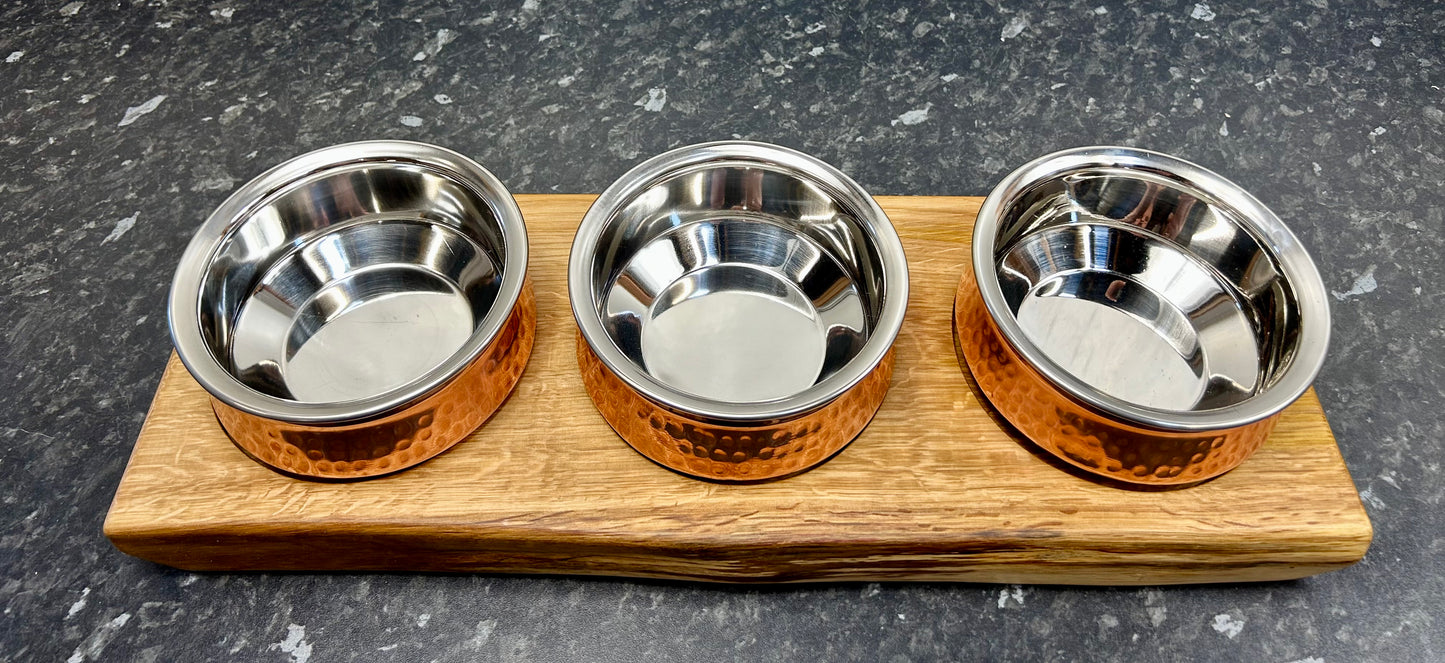 Serving Board with large Copper dishes (3cbL-1363)