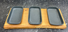 Load image into Gallery viewer, Oak Serving Board with 3 Rectangular Dishes (3rct-870)
