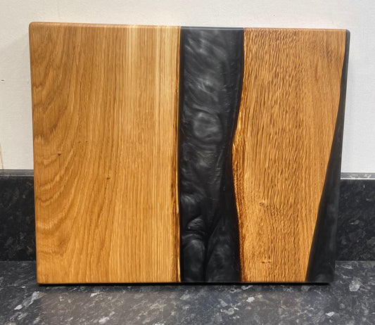 Oak & Black Pearl Resin Serving Board (Str-1316)