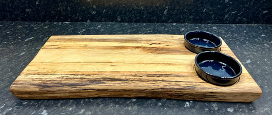 Serving Board with 2 x 10cm “Azul” tapas dishes (2TpA-1374)