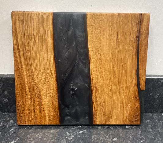 Oak & Black Pearl Resin Serving Board (Str-1318)