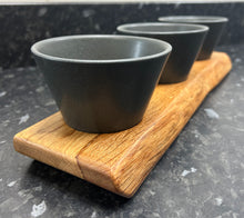 Load image into Gallery viewer, Serving Board with 3 x 11cm Carbon conical bowls (3Con-685)
