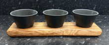 Load image into Gallery viewer, Serving Board with 3 x 11cm Carbon conical bowls (3Con-685)
